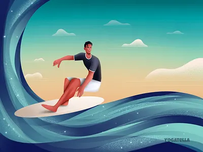 Surfer’s Dream design drawing graphic design illustration illustrator poster sea sports summer surf surfing
