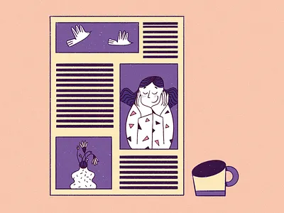 Early edition 🗞 abstract blog illustration characterdesign clean design art digital2d flat illustration flatdesign graphic illustration graphic style happy illustration inspiration minimal morning news playful shapes visual graphics web illustration