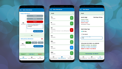 My Attendance (Offline): Mark, View & Report UI Concept 3d animation attendance management branding graphic design logo management app motion graphics my attendance myattendance offline attendance ui