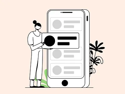 Mobile Browsing app character design digital graphic illustration mobile online products shopping ui vector