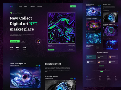 Web Landing Pag Design for NFT Marketplace clean landing page landing page template landing pages nft nft design nft landing non fungible token token ui uiux website website design