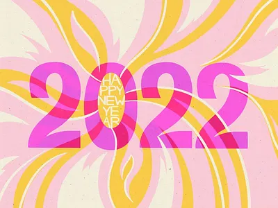2022 positive vibes card bright colors digital art digital illustration pink postcard procrea procreate texture typography yellow