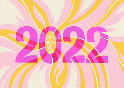 2022 positive vibes card bright colors digital art digital illustration pink postcard procrea procreate texture typography yellow