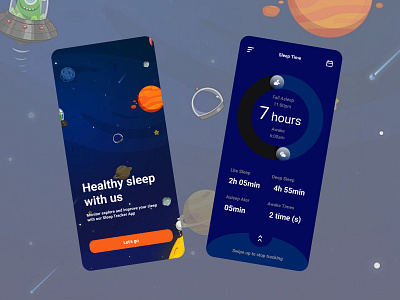 SLEEP TRACKER app design figma illustration ui ux