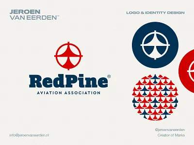 RedPine - Aviation Logo Design 🌲✈️ aviation brand identity design branding combat digital educate fire guard jet learn logo pine plane red shield simulation target training visual identity design war