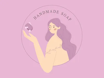 handmade soap illustration adobe illustration cute design girl illustration illustration portrait girl illustrator logo vector