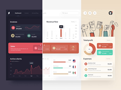 Invoice Maker - Dashboard animation bill billing dark ui dashboard dashboard design financial fintech interaction design invoice invoice builder light ui pay bills payment quick pay ui ui interaction web web app webdesign