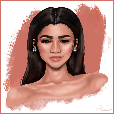 Zendaya Portrait Study digitalart illustration painting