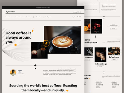 Dream Bean Coffee Shop clean coffee coffee bean coffee shop coffeeshop dark design e commerce landing landingpage shopping ui ui design uidesign