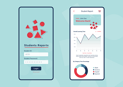 Students Reports App app illustration mobile ui ux