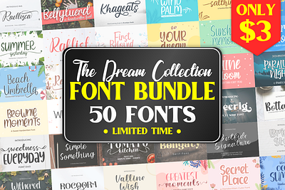 The Dream Collection Font Bundle branding bundle design illustration logo template vector