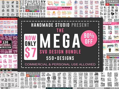 The Mega SVG Bundle branding bundle design illustration logo template vector