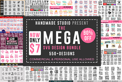 The Mega SVG Bundle branding bundle design illustration logo template vector