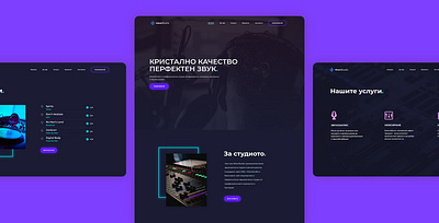 Recording studio homepage cosmic design landing page design music music website neon purple recording studio ui ui design user interface web design