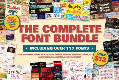 The Complete Font Bundle branding bundle design illustration logo template vector