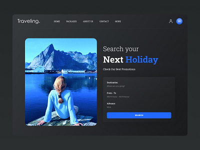 Traveling (Hero Banner) banner branding header web site hero section traveling uiux