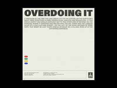 Overdoing It adobe art branding contemporary design digital graphic design illustration minimal photoshop plakat poster poster art poster design print screen print simple type typography zine