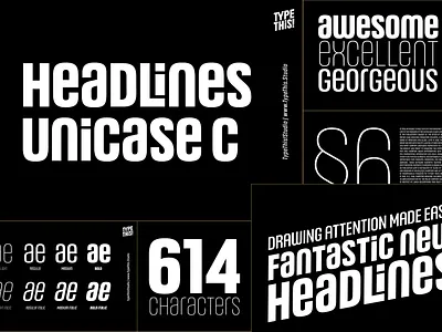 Headlines Unicase Sans Serif branding display editorial font fonts heading headlines logo sans type type design type this studio typeface typography unicase