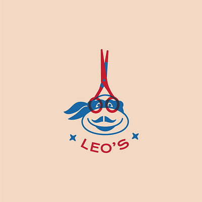 Leo's barber shop - branding barber logo ninja turtle symbol