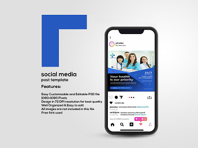 Medical Social Media Post corporate design doctor emergency facebook instagram marketing medical photoshop promo social post twitter