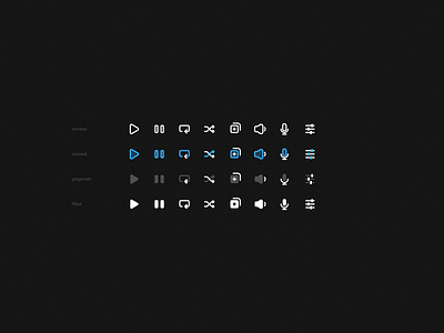 Audio - Icons playground app icons design figma icon icon pack icon set iconography icons icons pack iconset interface icons line icons ui web icons