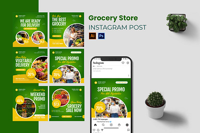 Grocery Store Instagram Post graphic template instagram instagram post instagram template