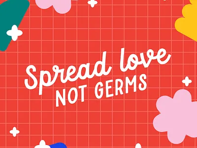 Spread love, not germs! cute design illustration magical procreate texture typography