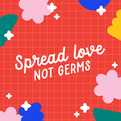 Spread love, not germs! cute design illustration magical procreate texture typography