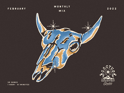 Monthly Mix: February 3d album album art bull skull chrome cow skull desert monthly mix music music art playlist playlist cover radio skull spotify