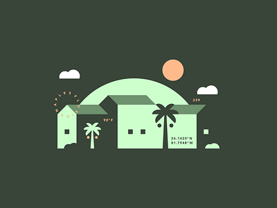 Naples, Florida agrib buildings city illustration florida geometric illustration green homes house illustration landscape design landscapes minimal minimal illustration naples negative space orange oranges palm trees sunny warm weather