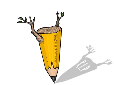 life was better as a tree. design draw illustration pencil procreate tree wood