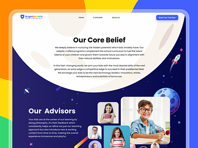 BrightChamps About us about us branding creative design graphic illustration landing page mock up ui ux vector web design website design