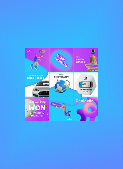 GenieWin Instagram grid design design feed grid illustration instagram post social media