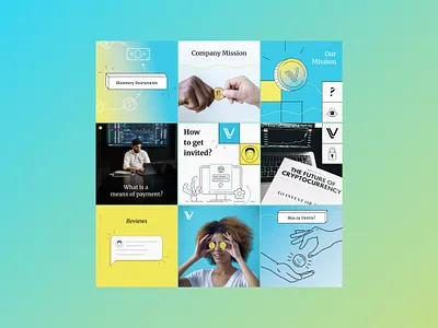 VinVin Crypto Marketplace Instagram grid design design feed grid illustration instagram post social media