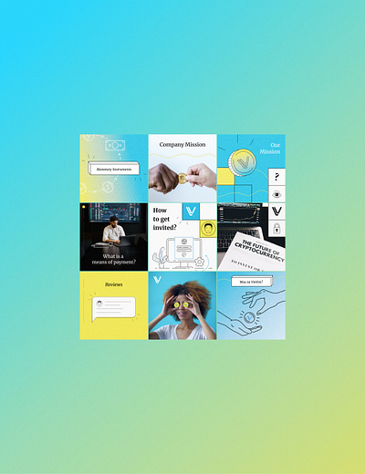 VinVin Crypto Marketplace Instagram grid design design feed grid illustration instagram post social media