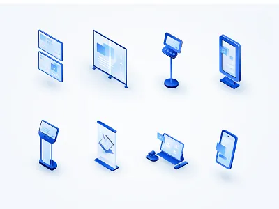 AJHmedia - isometric illustration set devices illustration illustrations isometric isometry products screens set ui vector web