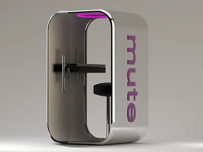 "Mute" soundproof pod 3D render 3d 3d art cinema4d design illustration