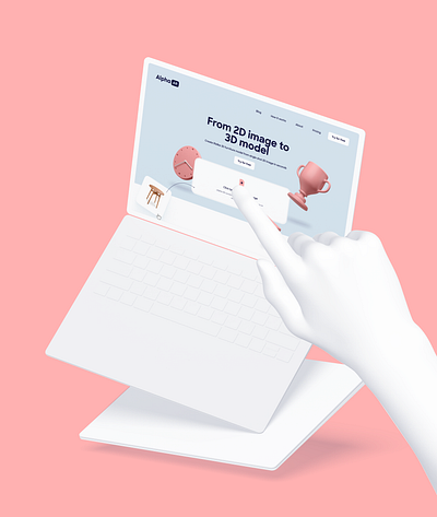 AlphaAR - From 2D image to 3D model 3d ar augmented reality blue branding dark blue desktop lidar light mobile pink ui ux web white