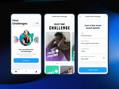 Create New Challenge App Design app branding button clean create new design field fitness form gallery ios mobile ui ux web website workout