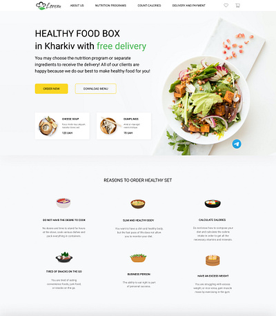 Healthy Food Landing design figma food graphic design healthy food typography ui uiux ux webdesign