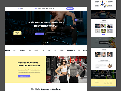 Online Fitness Landing Page Ui Design app design fitness fitness landing page gym landingpage online online fitness ui uiux website workout workout landing page