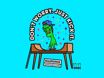 Don't Worry. Just Kick It. character design graphic design illustration illustrator lines skateboarding vector