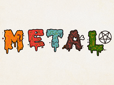 Metal 90s color hand drawn illustration metal music pop type typography vintage