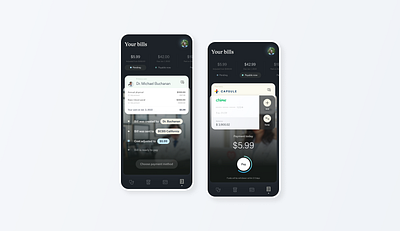 Medical Bill Tracking & Payment app design healthcare healthtech medical mobile payment product design tracker ui ux wallet