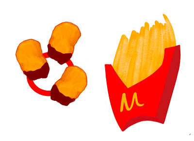 Nuggets & Fries design fastfood food logo mcdonalds procreate