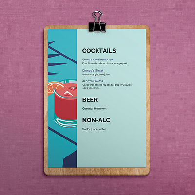 Wedding Bar Menu graphic design