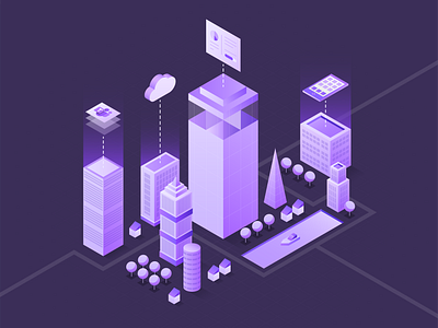 Microsoft Infrastructure Graphic branding color gradient graphic design icon illustration isometric minimal vector