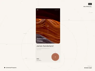 Contextual Prospects animation brown brutalism brutalist design system minimalism minimalist mobileapp motion design productdesign readerapp red rotatory soft type design ui ux uxui warm wheel