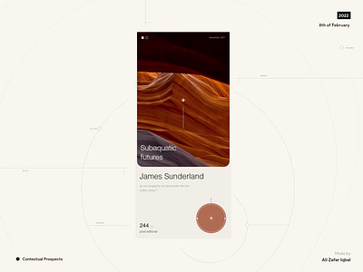 Contextual Prospects animation brown brutalism brutalist design system minimalism minimalist mobileapp motion design productdesign readerapp red rotatory soft type design ui ux uxui warm wheel