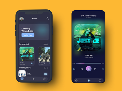 Dark Music Players 3d app branding design graphic design icon illustration logo mobileapps mp3 musicplayers typography ui uiux ux vector